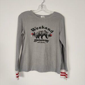 Ardene Women's Weekend Lodge Cabin Getaway Pajama Top Sz Small Loungewear Unisex